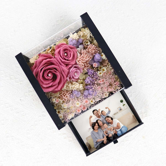 PR2318 Roze Temptation (Preserved Flowers with Personalised Photo)